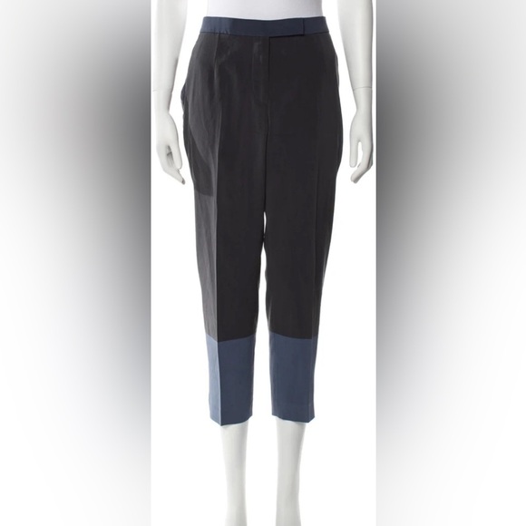 Brunello Cucinelli Silk Straight Leg Two-Tone Pant Size 14 - Picture 1 of 8